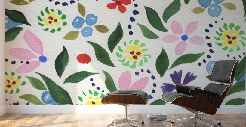 Abstract Flowers Watermedium 330 Wall Murals