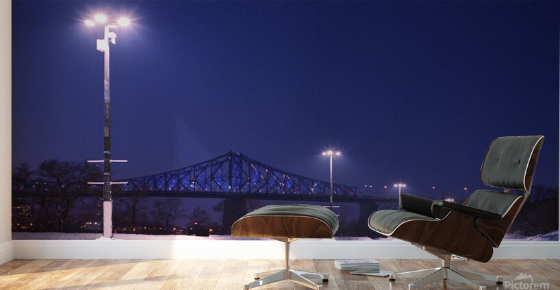 Empty parking lot covered with fresh snowfall Wall Murals