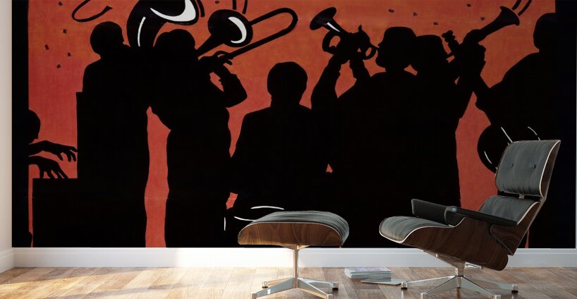 vintage jazz art Wall Murals
