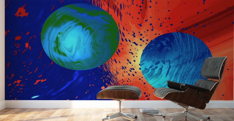 worlds collide Wall Murals