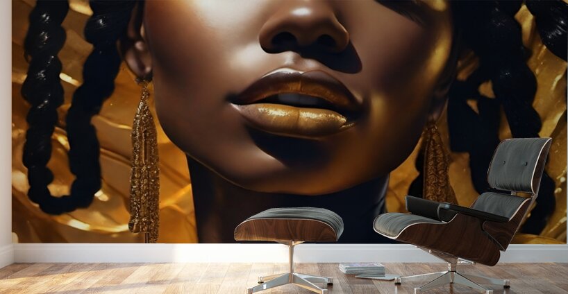 Gold and black 23 Wall Murals