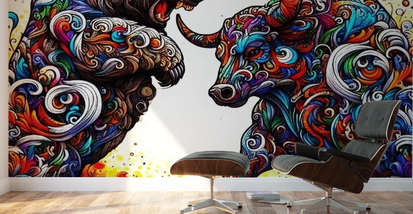 Bears And Bulls Wall Murals