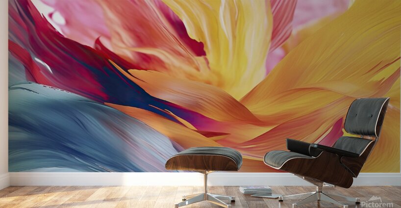 In a mesmerizing display of colors a dynamic wave-shaped spiral Wall Murals