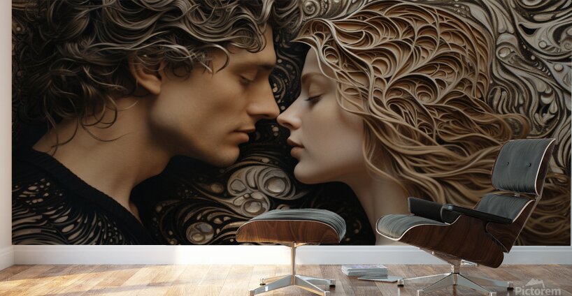 pharcry. a man and woman kiss each other while lo 1707829186.9767 Wall Murals