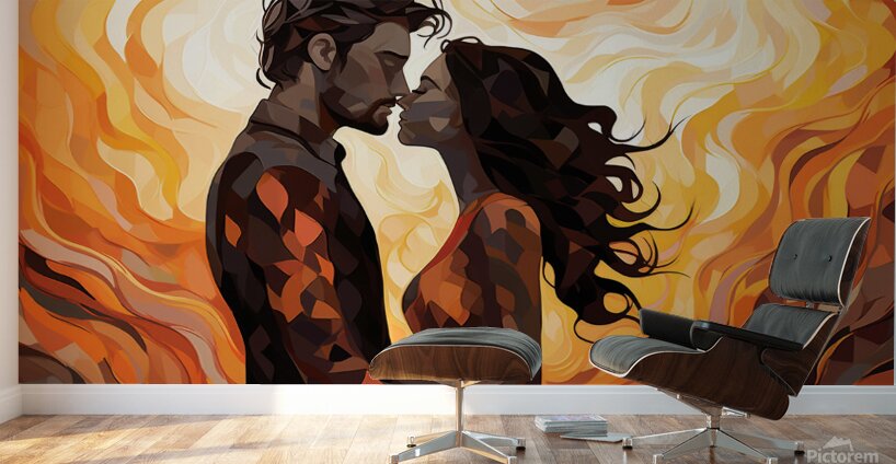 pharcry. the couple is looking at each other and  1707829186.6576 Wall Murals
