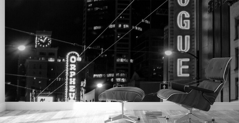 vogue theater at night granville street  vertical Wall Murals