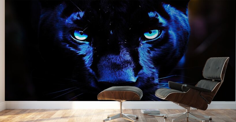 Panther Blue Wall Murals