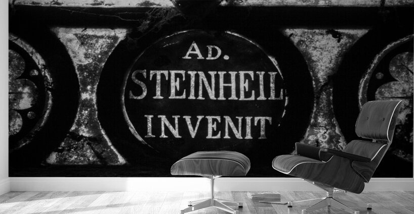 a stained glass window in sacre coeur  square 250 Wall Murals