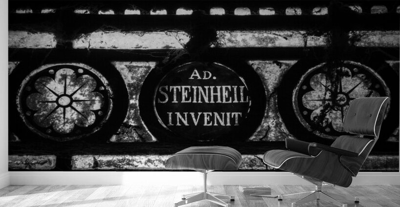 a stained glass window in sacre coeur  horizontal Wall Murals