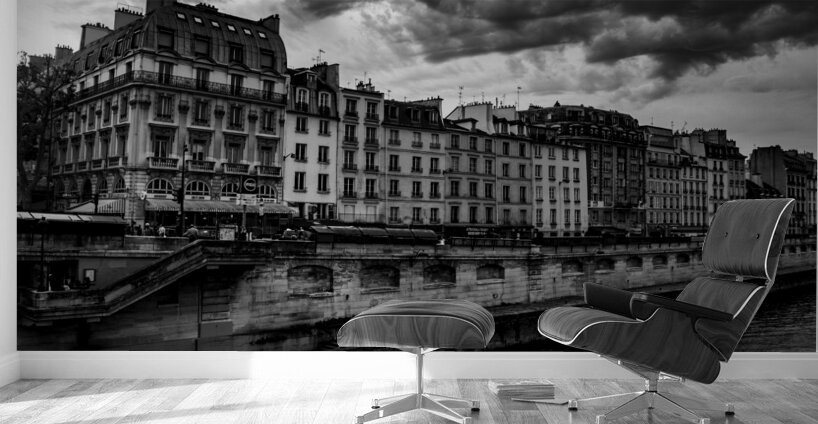 paris apartments along the river seine  horizonta Wall Murals