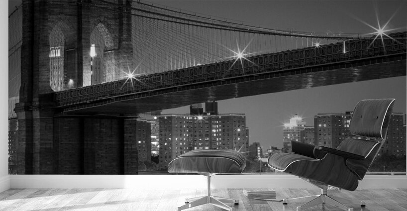 brooklyn bridge at night  square 1409 Bridge 13k. Wall Murals