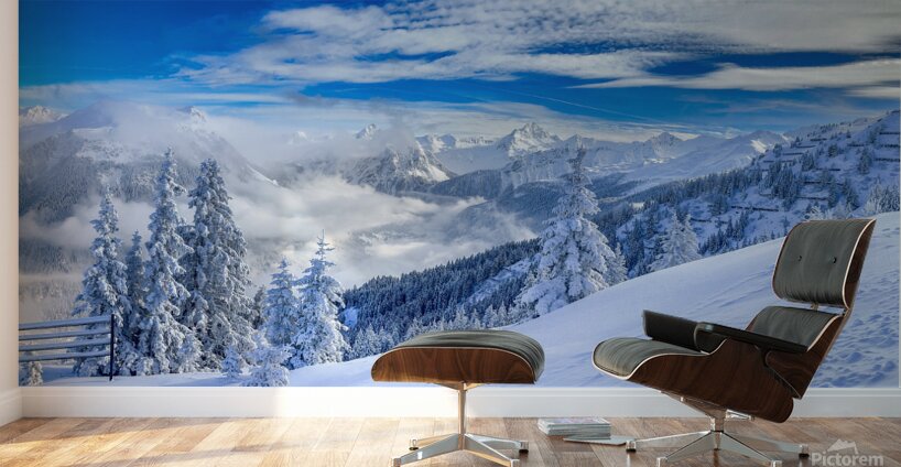 Winter landscape in Montafon Wall Murals