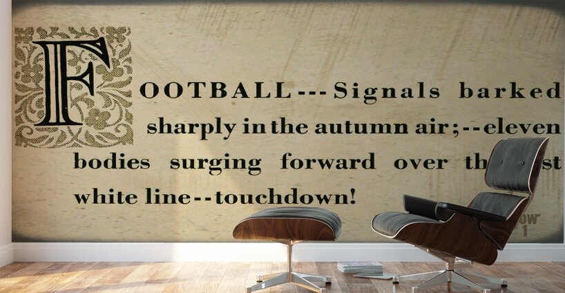 Vintage Football Word Art Wall Murals