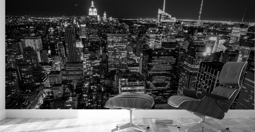 midtown from rockafeller center at night  horizon Wall Murals
