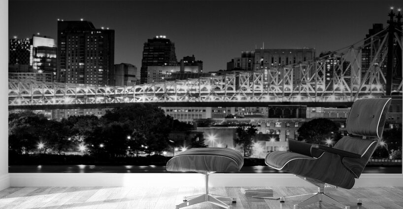queensboro bridge at night  panoramic 1489 Queens Wall Murals