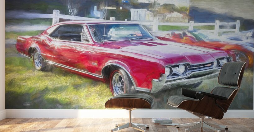 1967 Red Oldsmobile 442 X 5 Wall Murals