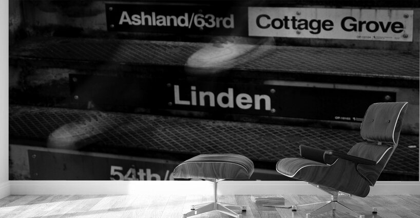 chicago L train steps  vertical 1187 Cermak 13k.j Wall Murals