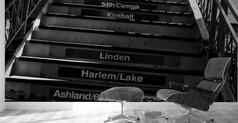 chicago L train stairs  horizontal 66 Kimball 13k Wall Murals