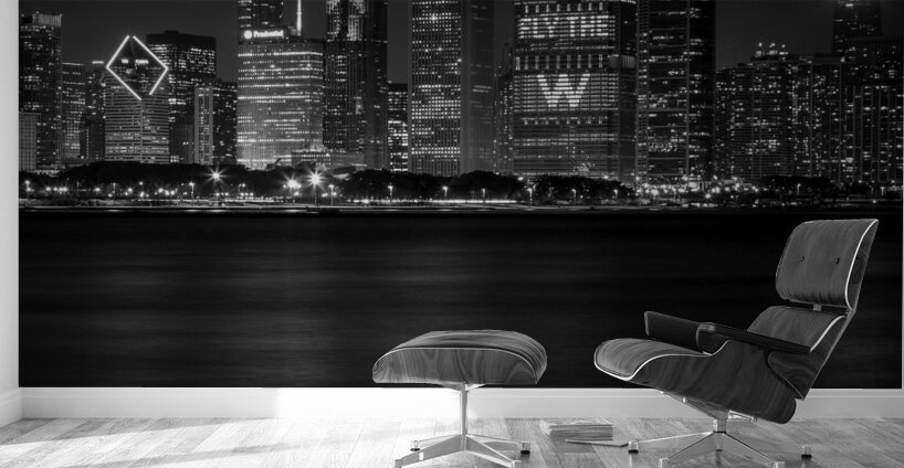 chicago skyline at night 2016 world series  squar Wall Murals