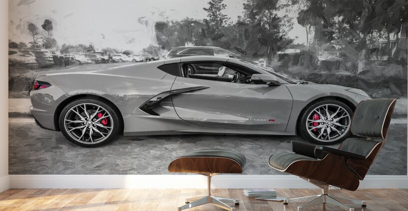 2024 Sea Wolf Gray Corvette R X 3 Wall Murals