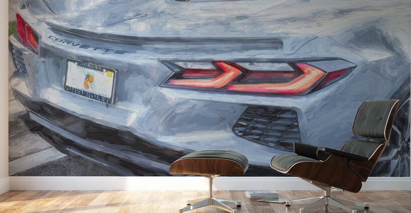 2024 Sea Wolf Gray Corvette R X 11 Wall Murals