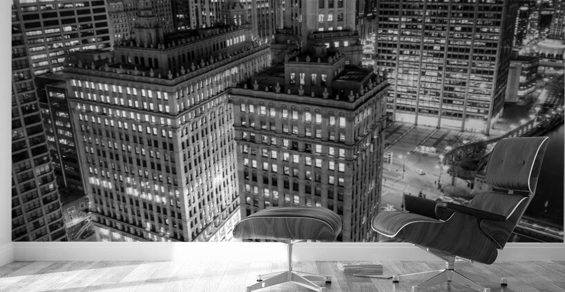 downtown chicago at night  vertical 2567 Deluxe 1 Wall Murals