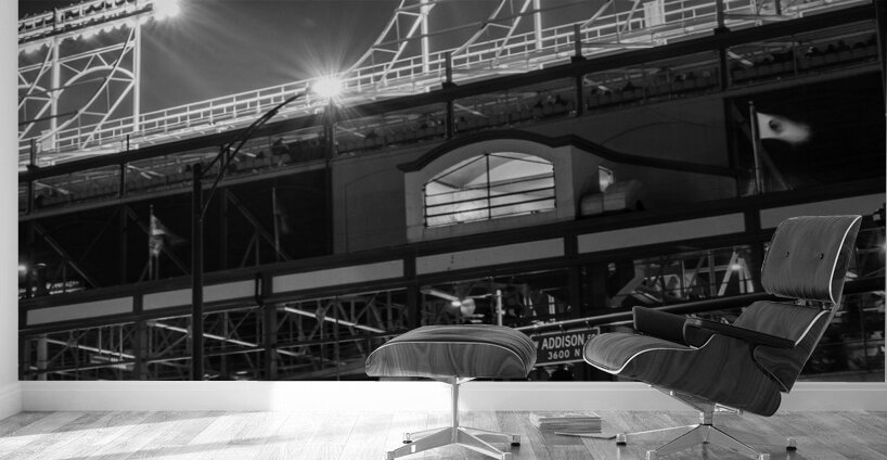 wrigley field at night  vertical 3078 Sheffield 1 Wall Murals