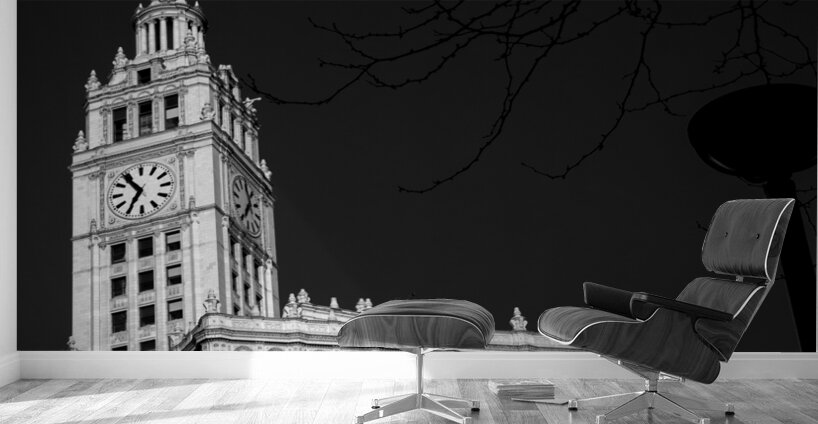 wrigley building clock  vertical 49 654 13k Wall Murals