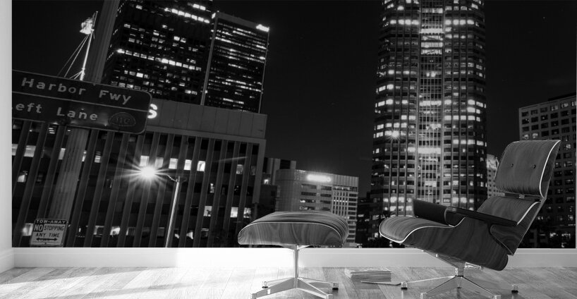 6th street at the 110 downtown la skyline at nigh 1708173477.8501 Wall Murals