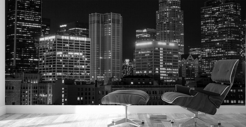 downtown LA city skyline at night  square 2602 On Wall Murals