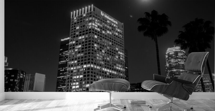 full moon over downtown los angeles  horizontal 2 Wall Murals