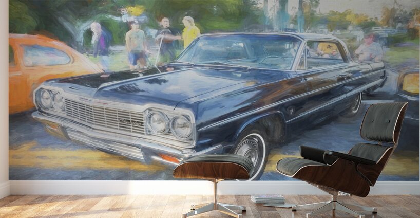 1964 Blue Chevrolet Impala X 1 Wall Murals