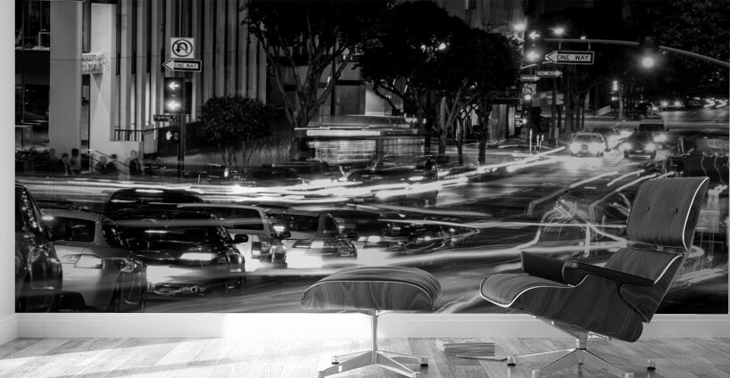 rush hour traffic on wilshire boulevard  horizont Wall Murals