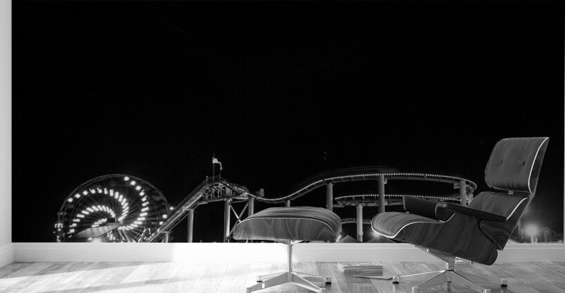 santa monica pier at night  square 2756 Spiral 13 Wall Murals