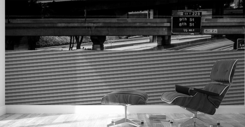 the 110 freeway downtown los angeles  panoramic 2 Wall Murals