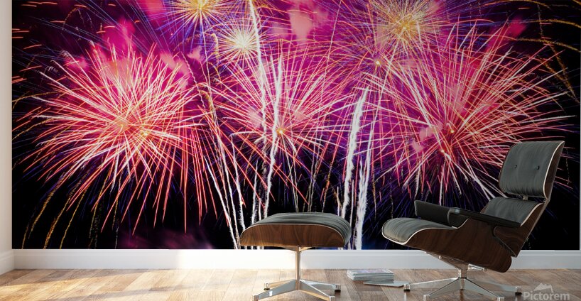 NYE 2023 Philadelphia Blue and Pink 1x1 Wall Murals