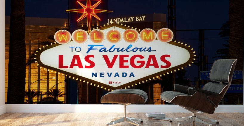 Las Vegas Sign at Dusk DSC01633 Wall Murals