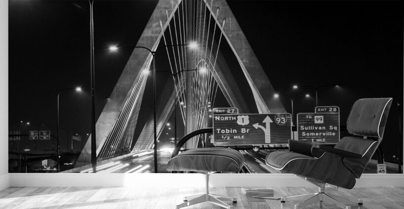 bunker hill bridge night traffic  horizontal 45 T Wall Murals