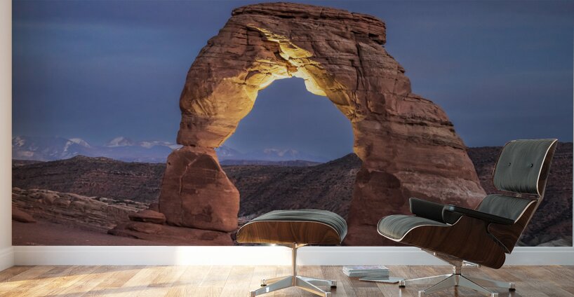 Light Shining on Delicate Arch Wall Murals