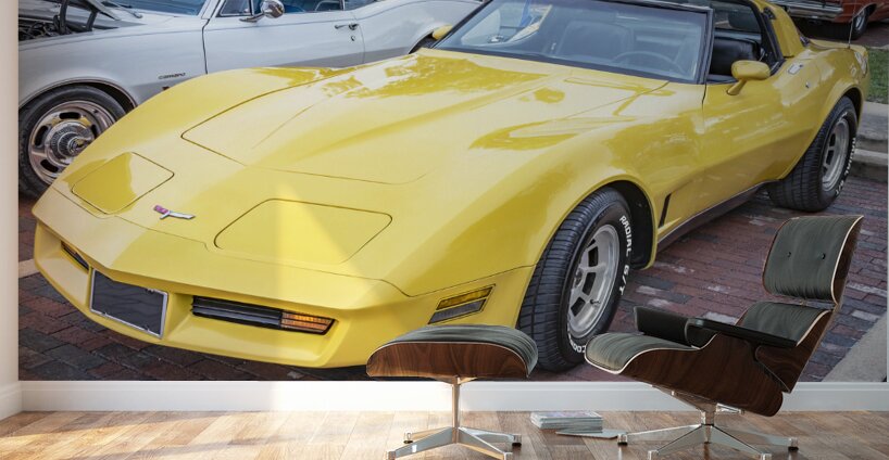 1980 Yellow C3 Chevrolet Corvette X 1 Wall Murals
