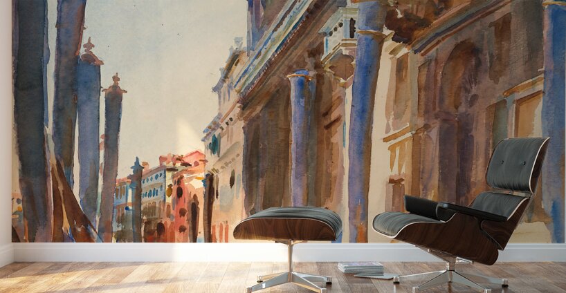 sargent gondola moorings on grand canal Wall Murals