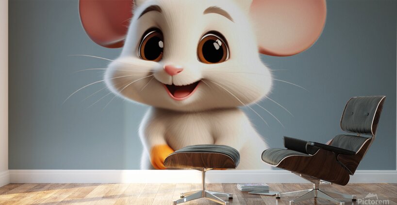 44 cute little cartoon looking mouse Wall Murals
