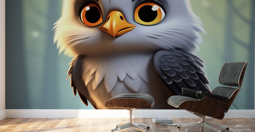 11 cute little cartoon looking hawk Wall Murals