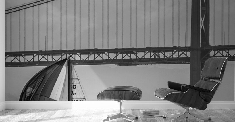 bay bridge and full sail boat  vertical 2766 Broa Wall Murals