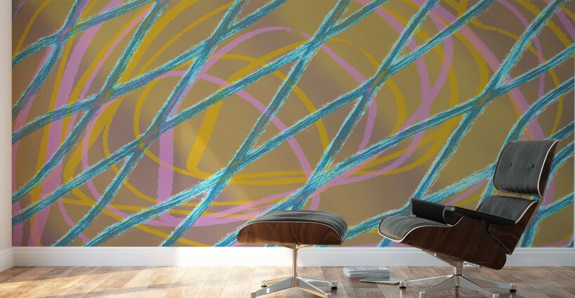 Blue Twist with Gold  Wall Murals