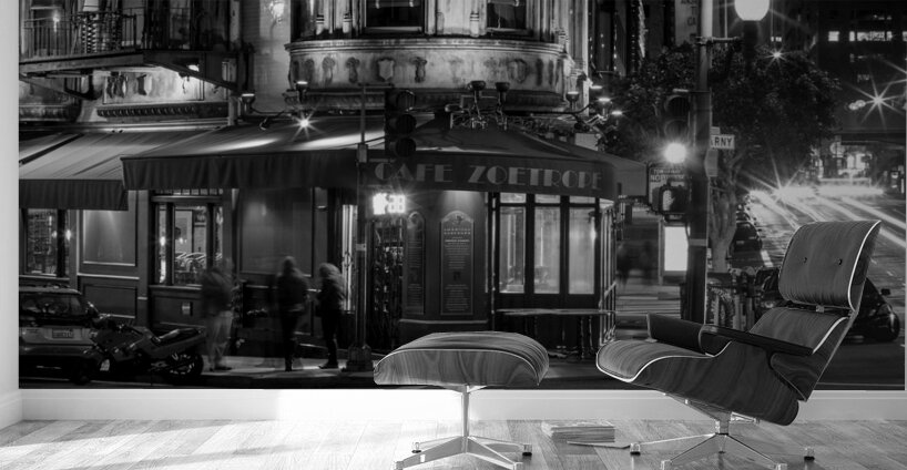 cafe zoetrope at night francis ford coppola  pano Wall Murals
