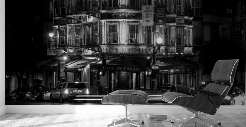 cafe zoetrope columbus drive kearny night  panora Wall Murals