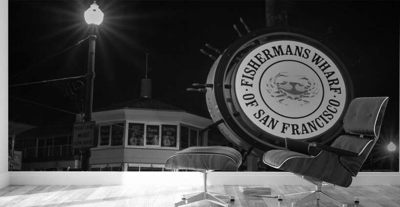 fishermans wharf night  panoramic 2825 Fisherman Wall Murals
