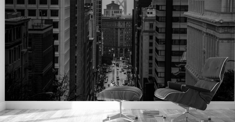 foggy rainy california street bay bridge  horizon Wall Murals