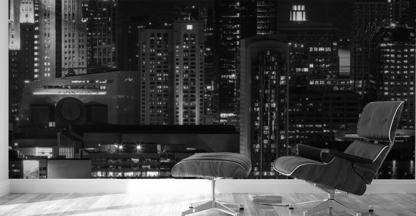 fully illuminated bay bridge night  vertical 2941 Wall Murals